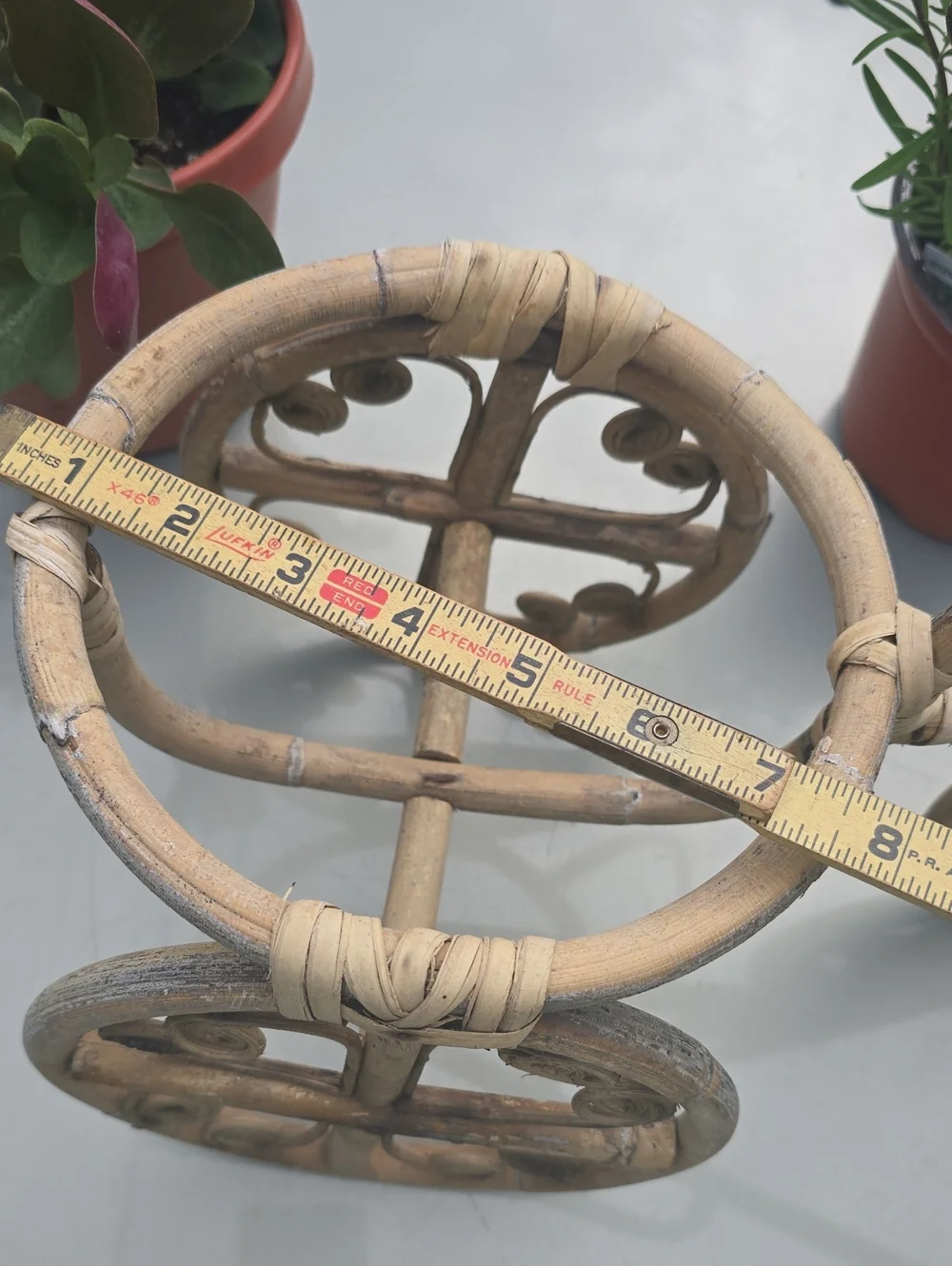 Home Accents Decorative Wicker Bamboo RattanPlant Tricycle Planter Vintage